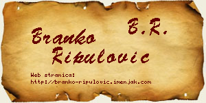 Branko Ripulović vizit kartica